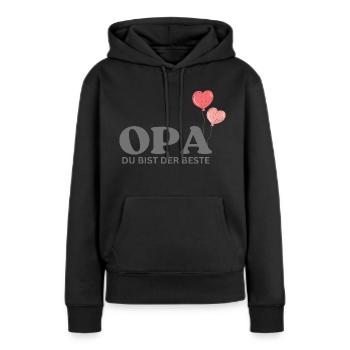 Opa du bist der Beste - Frauen Premium Bio Hoodie - Schwarz - Vorne - Julia (174cm)