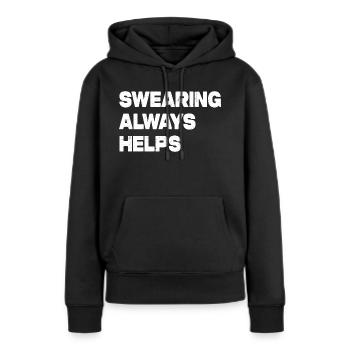 Jurer est toujours utile - Sweat à capuche Premium bio Femme - noir - Devant - Julia (174cm)