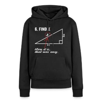 Suchen x - Frauen Premium Bio Hoodie - Schwarz - Vorne - Julia (174cm)