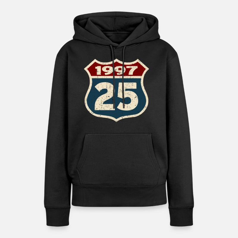 Anniversaire 1997 - 25 ans - Sweat à capuche Premium bio Femme - noir