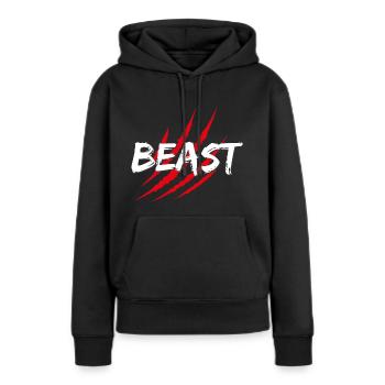 BEAST - wildcat - Frauen Premium Bio Hoodie - Schwarz - Vorne - Julia (174cm)