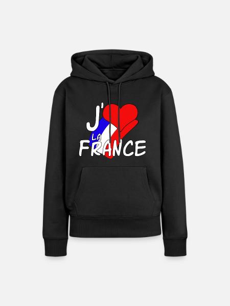 Ich liebe Frankreich - Frauen Premium Bio Hoodie - Schwarz