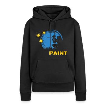 Légende du paintball Gotcha joueur de paintball - Sweat à capuche Premium bio Femme - noir - Devant - Julia (174cm)