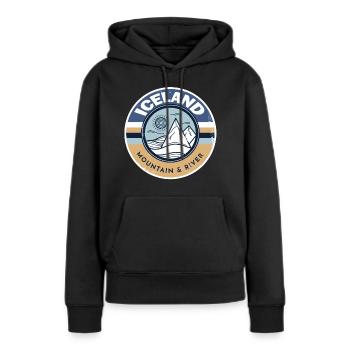 Islande - Sweat à capuche Premium bio Femme - noir - Devant - Julia (174cm)