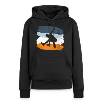 Frisbee - Frauen Premium Bio Hoodie - Schwarz - Vorne - Julia (174cm)
