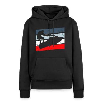 Jet Ski - Sweat à capuche Premium bio Femme - noir - Devant - Julia (174cm)