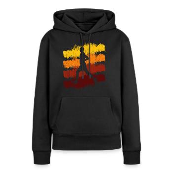 Jogging - Sweat à capuche Premium bio Femme - noir - Devant - Julia (174cm)