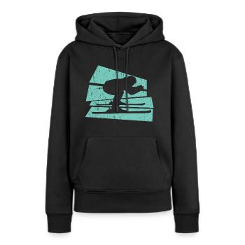Skifahren - Frauen Premium Bio Hoodie - Schwarz - Vorne - Julia (174cm)