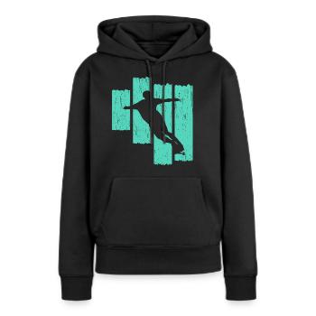 longboard - Sweat à capuche Premium bio Femme - noir - Devant - Julia (174cm)