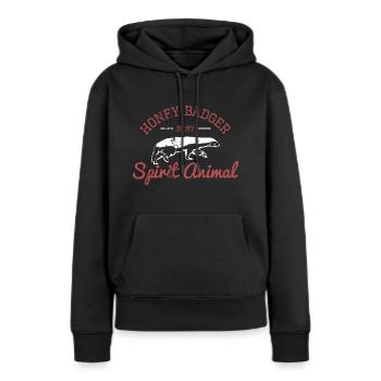 ratel - Sweat à capuche Premium bio Femme - noir - Devant - Julia (174cm)