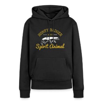 Vie de ratel - Sweat à capuche Premium bio Femme - noir - Devant - Julia (174cm)