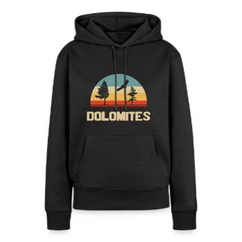 cadeau des montagnes de dolomite - Sweat à capuche Premium bio Femme - noir - Devant - Julia (174cm)