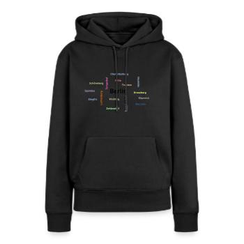 Berlin - Frauen Premium Bio Hoodie - Schwarz - Vorne - Julia (174cm)