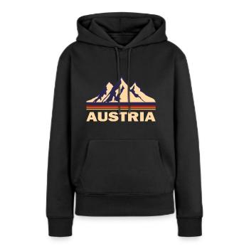 Autriche - Sweat à capuche Premium bio Femme - noir - Devant - Julia (174cm)