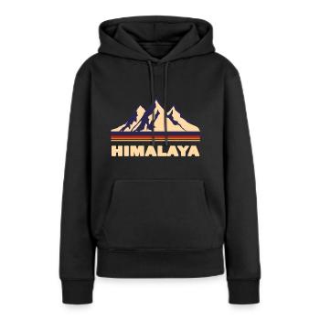 himalaya retro design T-shirt - Frauen Premium Bio Hoodie - Schwarz - Vorne - Julia (174cm)