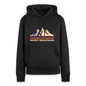 rocky mountains - Frauen Premium Bio Hoodie - Schwarz - Vorne - Julia (174cm)
