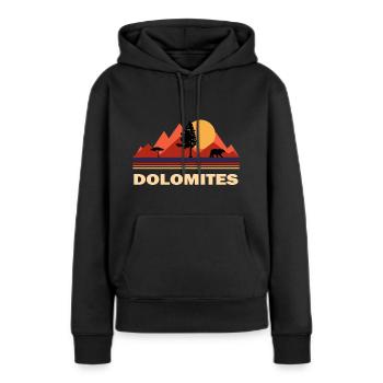 dolomites - Sweat à capuche Premium bio Femme - noir - Devant - Julia (174cm)