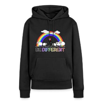 Soyez différent - Sei Anders - Sweat à capuche Premium bio Femme - noir - Devant - Julia (174cm)