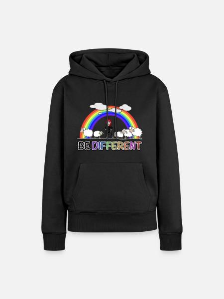 be different - sei anders - Frauen Premium Bio Hoodie - Schwarz