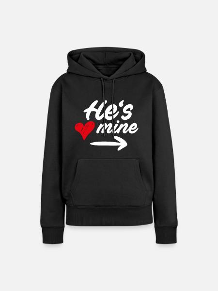 He's mine / Er ist meiner - COUPLE DESIGN - Ekologisk premiumluvtröja dam - svart