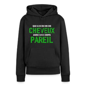 Für Glatze Lustige Glatze - Frauen Premium Bio Hoodie - Schwarz - Vorne - Julia (174cm)