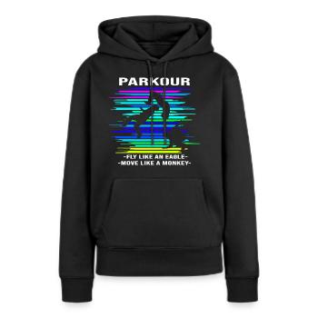 Parkour Backflip - Sweat à capuche Premium bio Femme - noir - Devant - Julia (174cm)