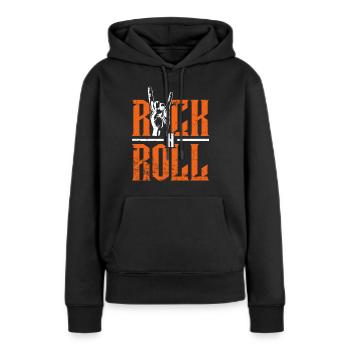 Rock'n'Roll - Sweat à capuche Premium bio Femme - noir - Devant - Julia (174cm)