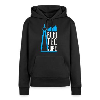 Die Architektur - Frauen Premium Bio Hoodie - Schwarz - Vorne - Julia (174cm)