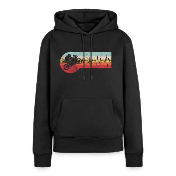 Motorrad Herzschlag Motorradfahrer Rennmaschine - Frauen Premium Bio Hoodie - Schwarz - Vorne - Julia (174cm)