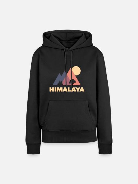 himalaya - Frauen Premium Bio Hoodie - Schwarz