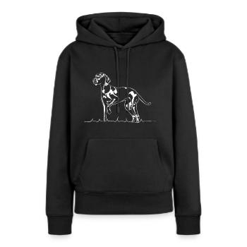 WEIMARANER stehend Jagdhund Jäger Hund Wilsigns - Frauen Premium Bio Hoodie - Schwarz - Vorne - Julia (174cm)