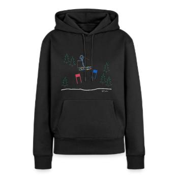 Bâton de ski, slalom loisir - Sweat à capuche Premium bio Femme - noir - Devant - Julia (174cm)