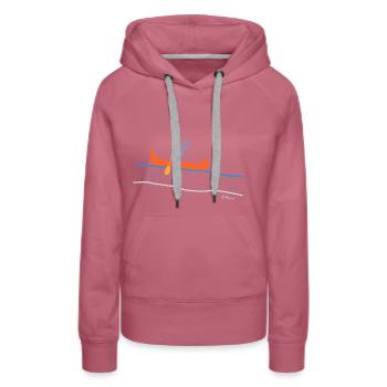 Kajak Strichmännchen, Sport Freizeit Kanu Wasser - Frauen Premium Bio Hoodie - Malve - Vorne - Isabella (175cm)