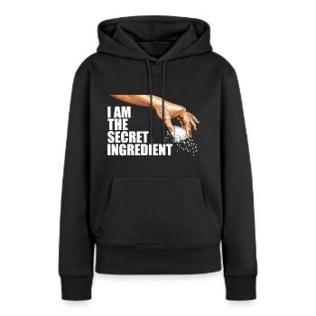 I am the secret ingredient - Sweat à capuche Premium bio Femme - noir - Devant - Julia (174cm)