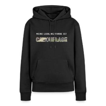 Meine Lieblingsfarbe ist Camouflage - Frauen Premium Bio Hoodie - Schwarz - Vorne - Julia (174cm)