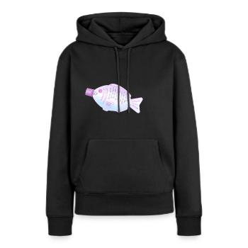 SojaPoisson de soja rose - Sweat à capuche Premium bio Femme - noir - Devant - Julia (174cm)