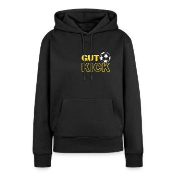 Gut Kick - Frauen Premium Bio Hoodie - Schwarz - Vorne - Julia (174cm)