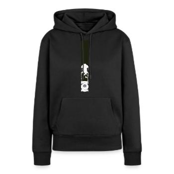Rasen mähen - Frauen Premium Bio Hoodie - Schwarz - Vorne - Julia (174cm)