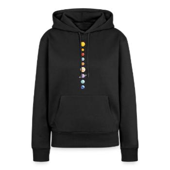 Système solaire - Sweat à capuche Premium bio Femme - noir - Devant - Julia (174cm)