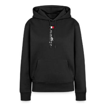 Malte - Sweat à capuche Premium bio Femme - noir - Devant - Julia (174cm)