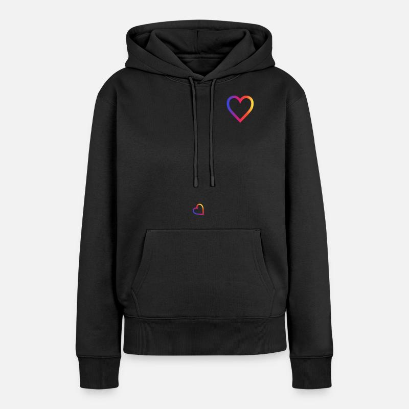 Grossesse Annonce Mère Rainbow Heart - Sweat à capuche Premium bio Femme - noir