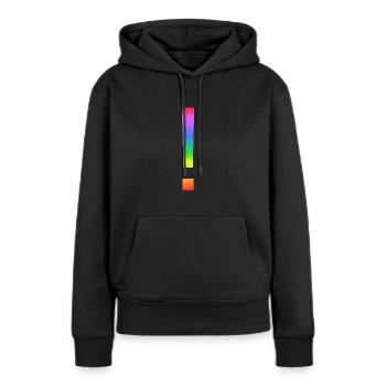 Point d'exclamation arc-en-ciel - Sweat à capuche Premium bio Femme - noir - Devant - Julia (174cm)