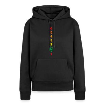 Motorrad-Getriebe-Sequenz - Frauen Premium Bio Hoodie - Schwarz - Vorne - Julia (174cm)