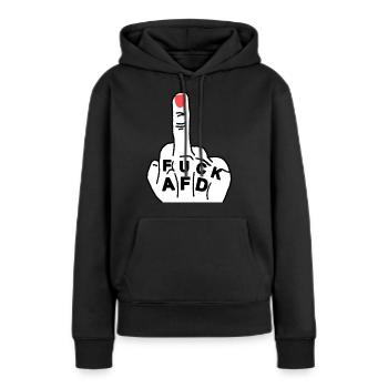 FUCK AFD - Frauen Premium Bio Hoodie - Schwarz - Vorne - Julia (174cm)