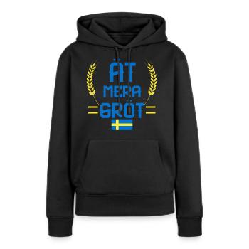 Schweden Flagge mehr Brei essen Land - Frauen Premium Bio Hoodie - Schwarz - Vorne - Julia (174cm)
