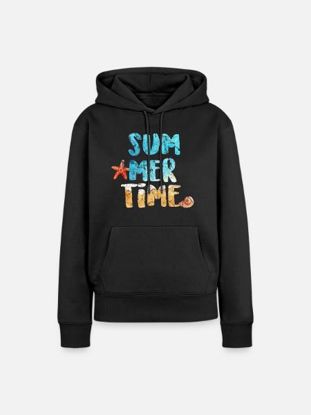 Urlaub - Frauen Premium Bio Hoodie - Schwarz