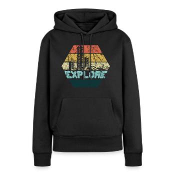 désert - Sweat à capuche Premium bio Femme - noir - Devant - Julia (174cm)