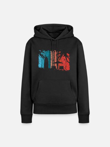Strand - Frauen Premium Bio Hoodie - Schwarz