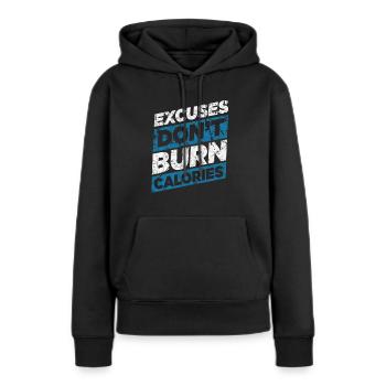 Fitness - Sweat à capuche Premium bio Femme - noir - Devant - Julia (174cm)