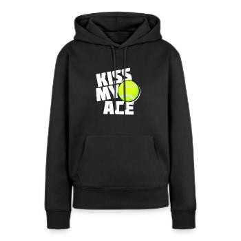 sportif - Sweat à capuche Premium bio Femme - noir - Devant - Julia (174cm)